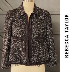 {Rebecca Taylor} Boucle Tweed Blazer Jacket Size 2